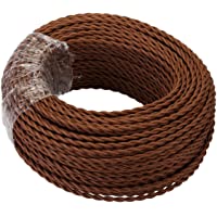 Los mejores  - GreenSun Cable de tela para lámpara- cable de tela revestido de tela- cable eléctrico de 2 hilos- 2 x 0-75 mm²- trenzado…